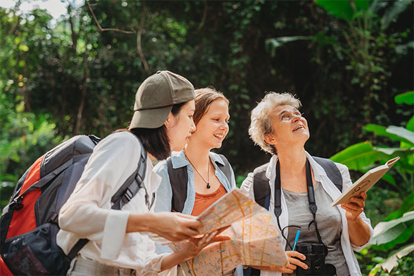 group of people enjoying hiking