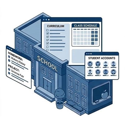 graphic depicting a school