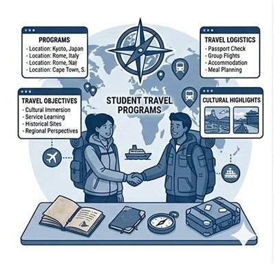 graphic depicting student travel programs